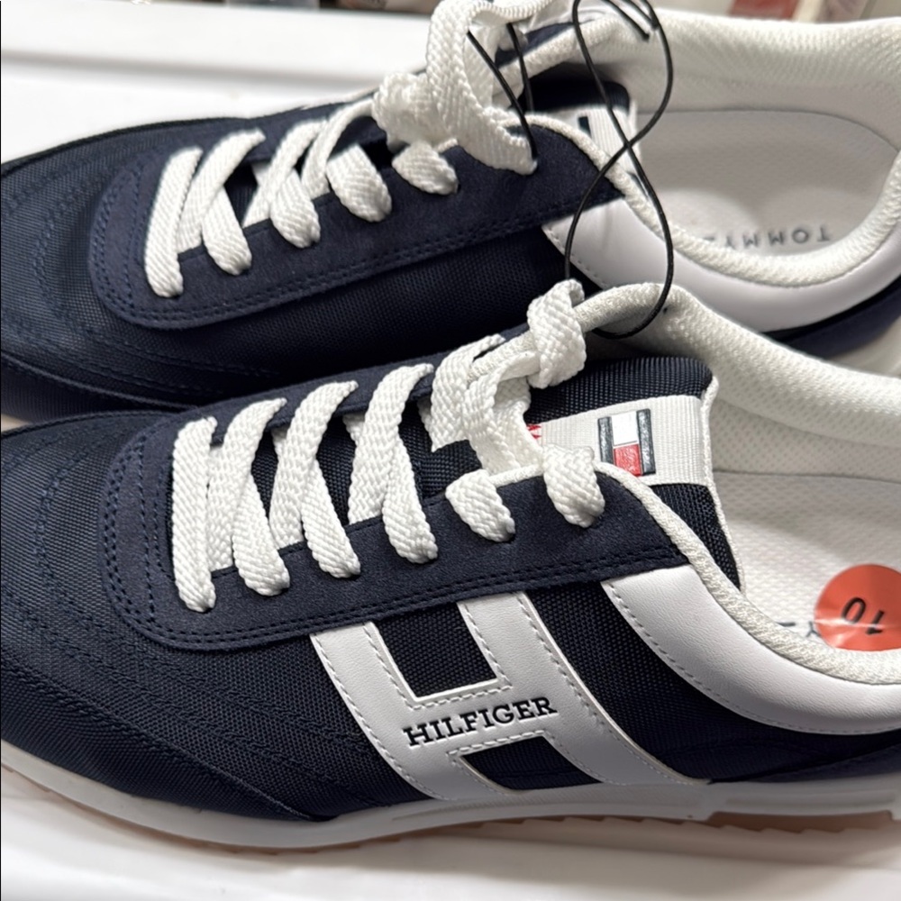 Tommy Hilfiger Blue and White Retro Sneakers